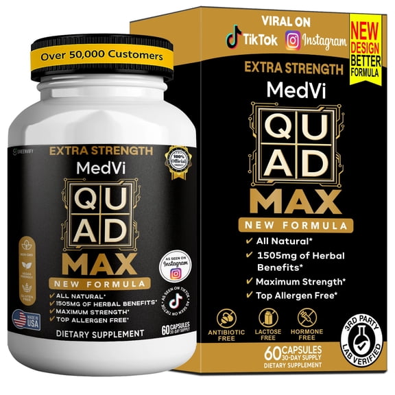 GreenVify MedVi Quad Max Daily Multivitamin Supplement Supports Energy, Immunity & Overall Wellness