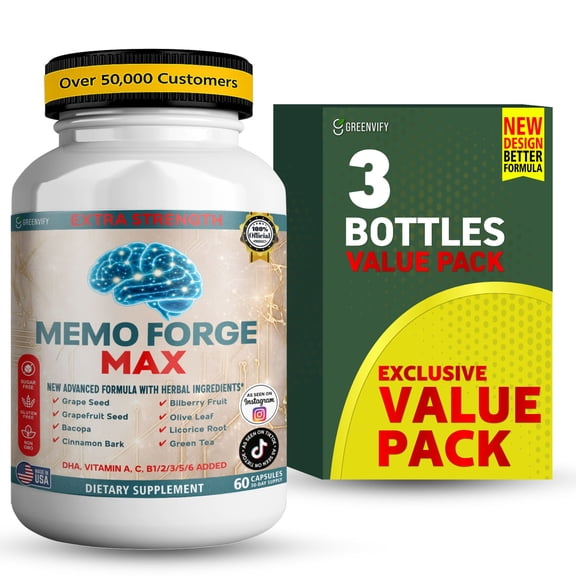 GreenVify Memo Forge Max Memory and Cognitive Function Dietary Supplement for Adults