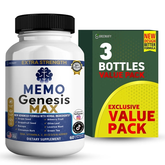 GreenVify Memo Genesis Max – Brain & Memory Support Supplement