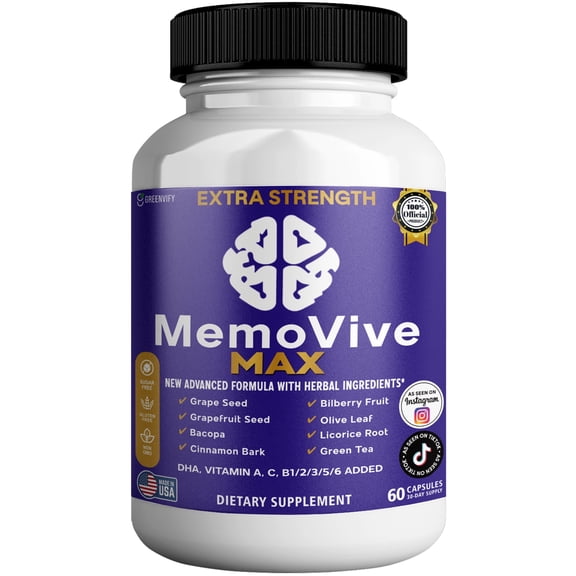 GreenVify Memo Vive Max – Daily Memory & Cognitive Wellness Support Supplement