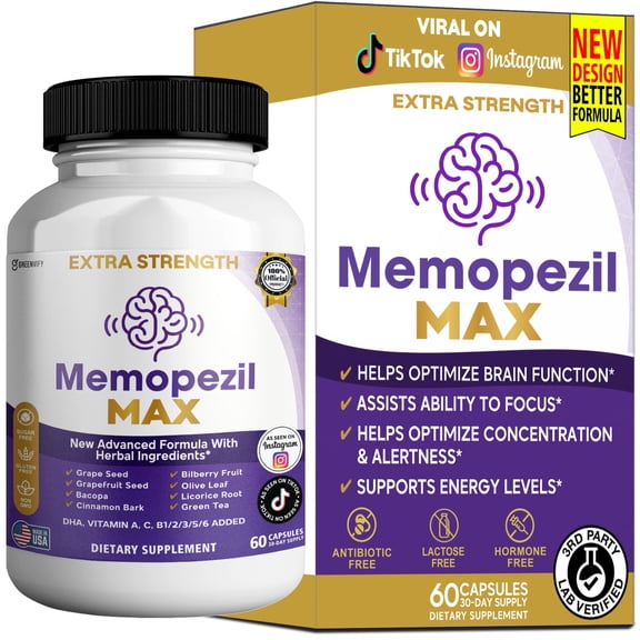 GreenVify Memopezil Max Memory & Cognitive Support Capsules