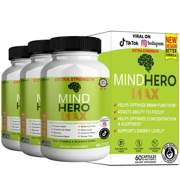 GreenVify Mind Hero Max – Daily Cognitive Wellness & Mental Clarity Support Formula,