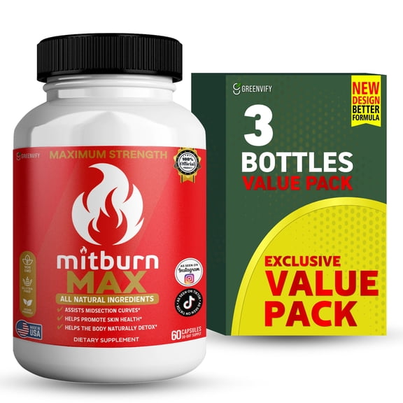 GreenVify MitBurn Max Daily Lifestyle & Metabolism Support Supplement, Adult Nutritional Formula