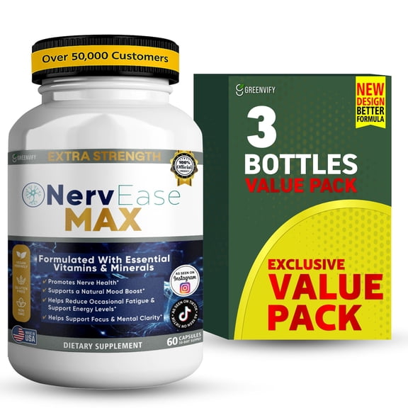 GreenVify NervEase Max Nerve Support Supplement  Supports Nerve Health & Daily Comfort