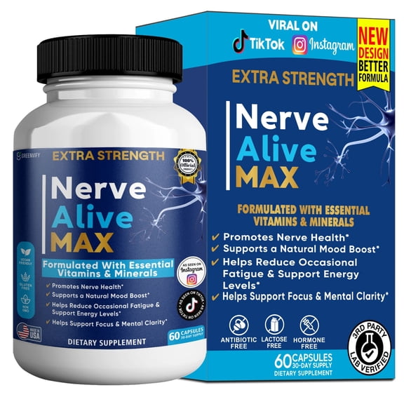 GreenVify Nerve Alive Max – Nerve & Nervous System Support Supplement – Energy & Wellness Formula