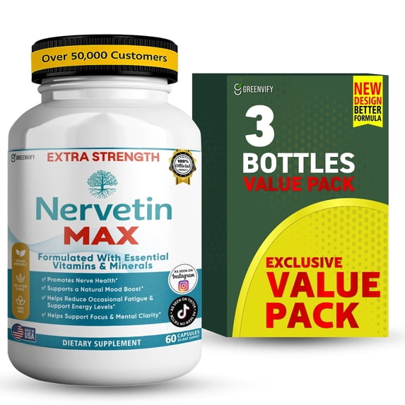 GreenVify Nervetin Max Nerve Support Supplement – Supports Nerve Health & Daily Comfort
