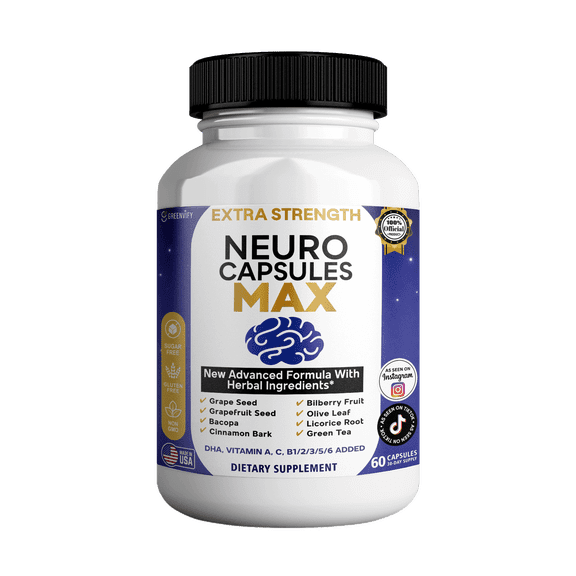 GreenVify Neuro Capsules Max Dietary Supplement Daily Brain & Cognitive Wellness Support Capsules