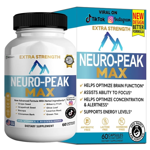 GreenVify Neuro Peak Max Daily Brain & Cognitive Wellness Support Supplement