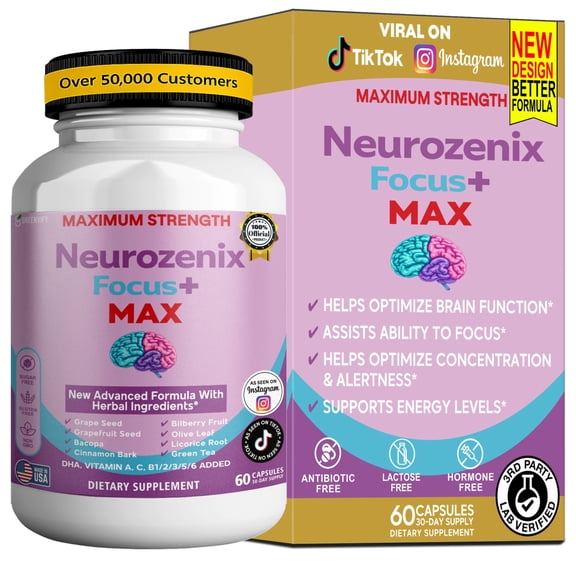 GreenVify Neurozenix Focus Max Brain Support Supplement – Supports Focus, Memory & Mental Clarity