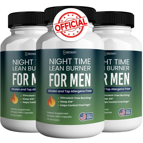 GreenVify Night Time Lean Burner for Men, Unflavoured