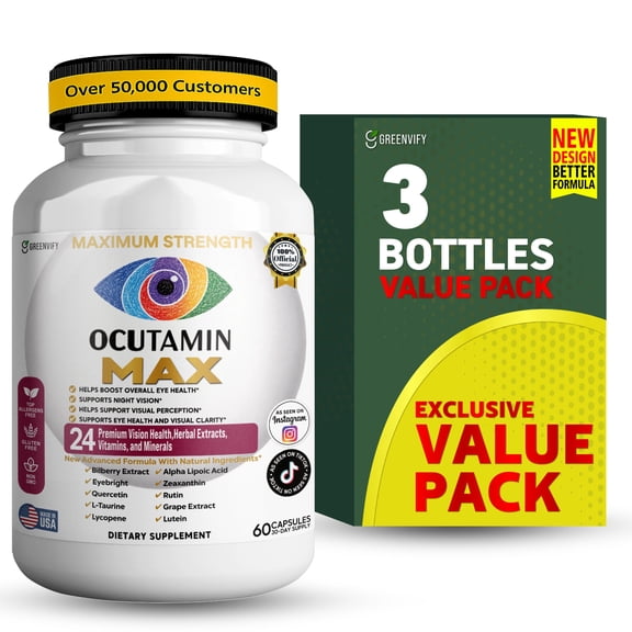 GreenVify Ocutamin Max Eye Health Support Dietary Supplement Capsules