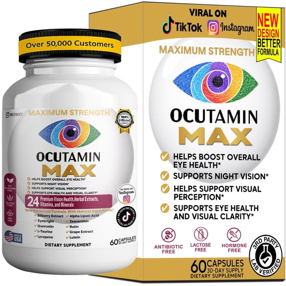 GreenVify Ocutamin Max Eye Health Support Dietary Supplement Capsules