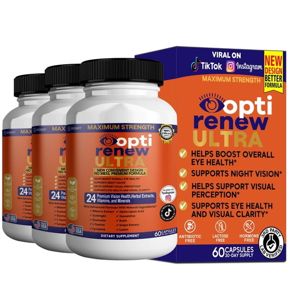 GreenVify Opti Renew Ultra Daily Eye & Vision Wellness Support Supplement – Advanced Nutrient & Herbal Blend
