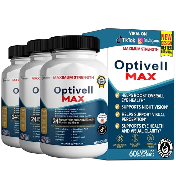 GreenVify Optivell Max Daily Vision & Eye Wellness Support Supplement – Advanced Nutrient & Herbal Formula