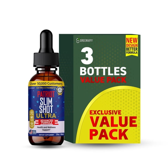 GreenVify Patriot Slim Shot Ultra Extra Strength Daily Wellness Liquid Supplement,