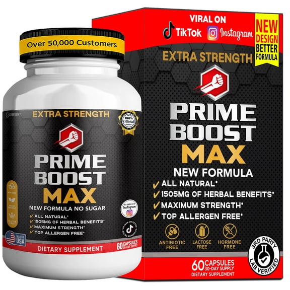 GreenVify Prime Boost Max Daily Energy & Performance Support Capsules