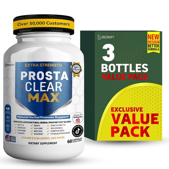 GreenVify ProstaClear Max Prostate Health Support Dietary Supplement Capsules
