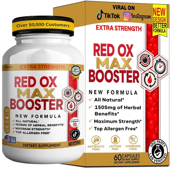 GreenVify Red Ox Max Booster – Men’s Daily Dietary Supplement, Advanced Vitality & Energy Support Formula