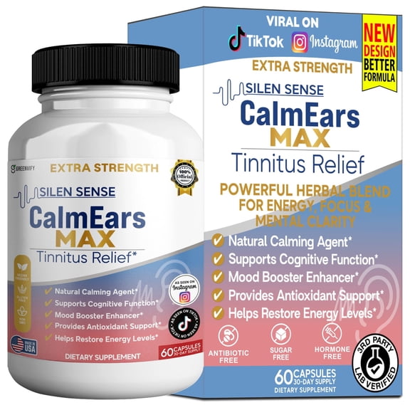 GreenVify Silen Sense Calm Ears Max Daily Ear, Nerve & Relaxation Wellness Support Dietary Supplement