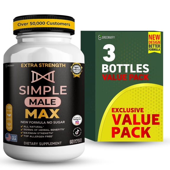 GreenVify Simple Male Max Dietary Supplement Capsules for Men