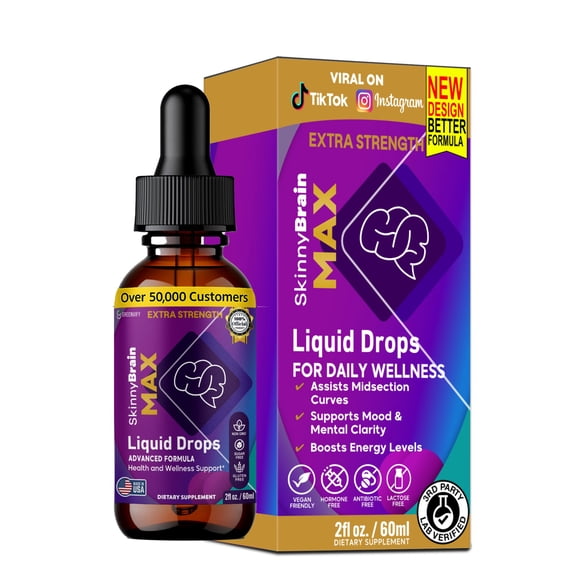 GreenVify Skinny Brain Max Liquid Drops Brain Support Supplement for Focus, Memory & Mental Clarity