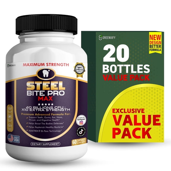 GreenVify Steel Bite Pro Max  Oral & Dental Wellness Support Formula,