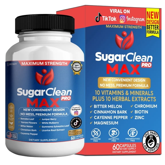GreenVify Sugar Clean Pro Max – Daily Nutritional & Lifestyle Support Supplement, Adult Wellness Formula