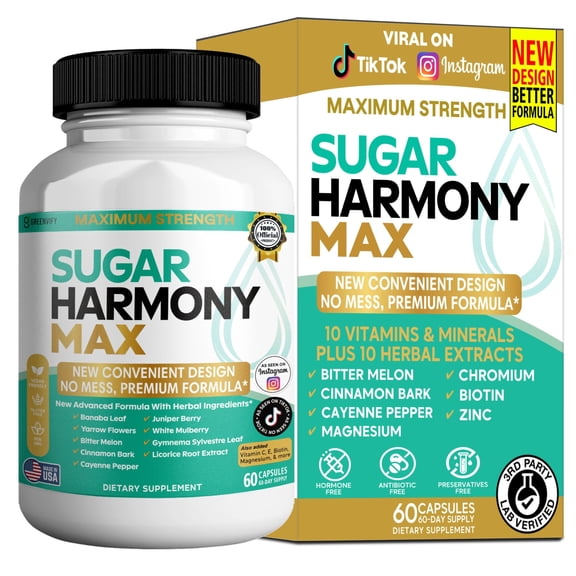 GreenVify Sugar Harmony Max Capsules Blood Sugar & Metabolic Support Supplement