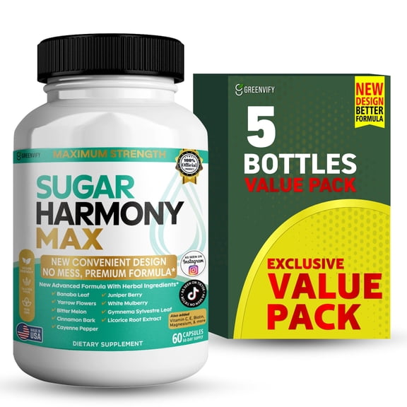 GreenVify Sugar Harmony Max Capsules Blood Sugar & Metabolic Support Supplement