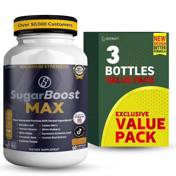 GreenVify SugarBoost Max Blood Sugar Support Supplement Supports Metabolic Health & Daily Balance