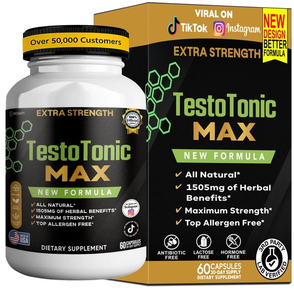 GreenVify TestoTonic Max Men’s Vitality Support Supplement – Supports Energy, Strength & Daily Performance