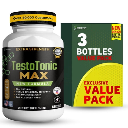 GreenVify TestoTonic Max Men’s Vitality Support Supplement – Supports Energy, Strength & Daily Performance