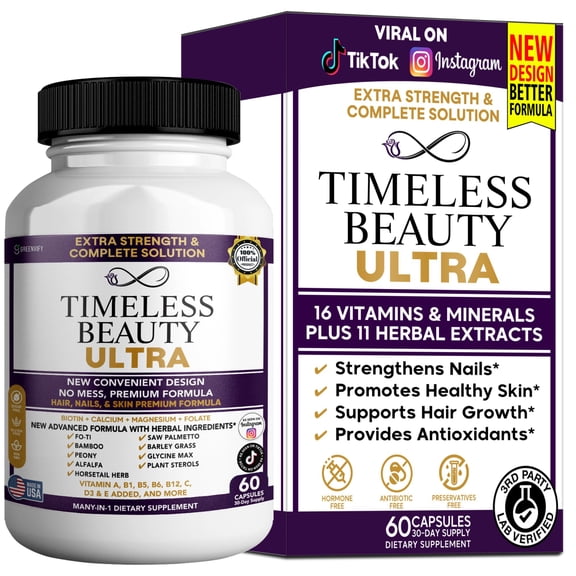 GreenVify Timeless Beauty Ultra Dietary Supplement Capsules  Beauty Nutritional Supplement for Adults  Easy-to-Swallow Capsules