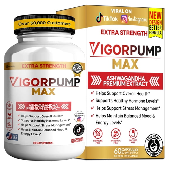 GreenVify Vigor Pump Max Dietary Supplement Capsules for Men – Daily Nutritional Supplement – Easy-to-Swallow Capsules