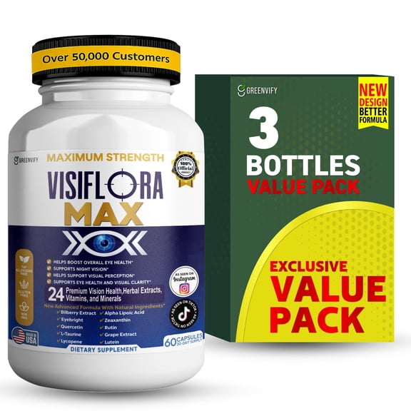 GreenVify VisiFlora Max Eye & Wellness Support Supplement  Supports Vision & Daily Eye Care