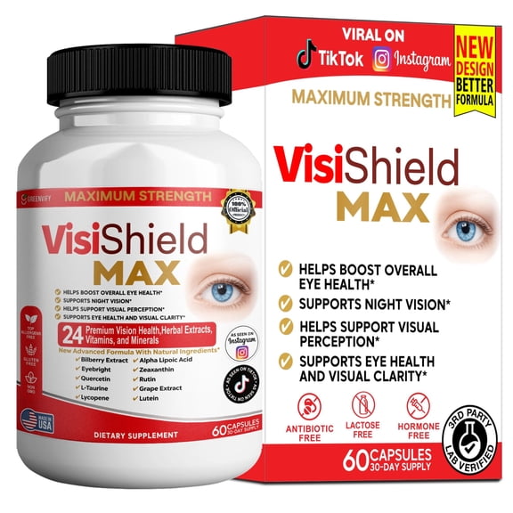 GreenVify VisiShield Max  Eye Health Support Supplement  Vision & Antioxidant Formula