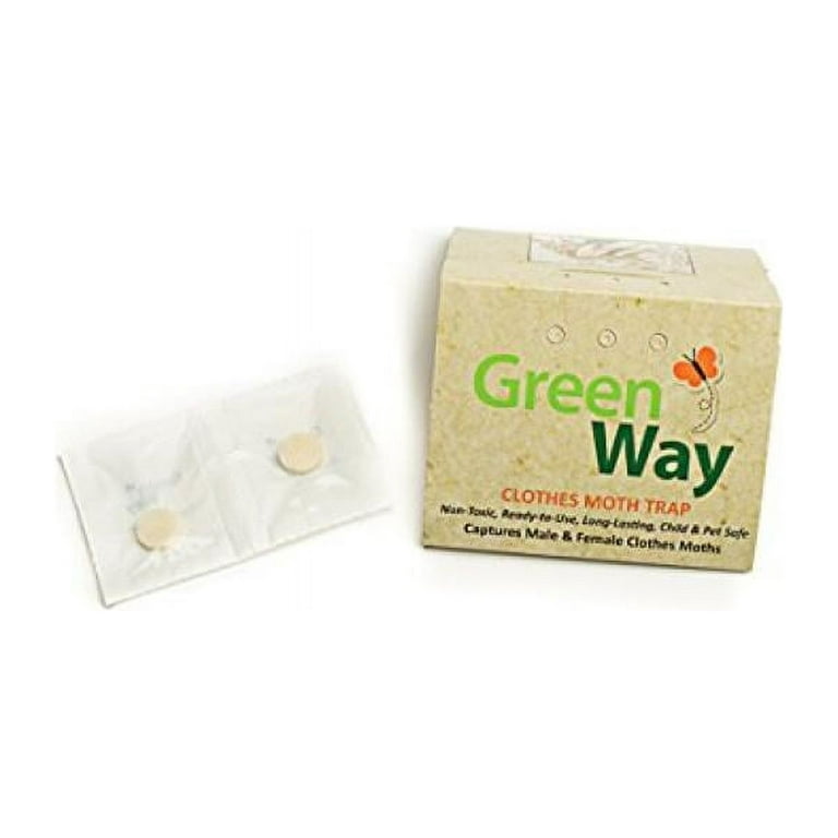 Greenway Clothing Moth Traps (2 Traps) - Moth Traps for Clothes Closets -  Alternative to Cedar Balls and Moth Balls for Closet - Pheromone Attractant