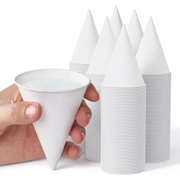 GreenWipe Cone Water Cups 4 oz (118 mL) Pack of 800 Disposable Cups for Water Coolers, Snow Cones & Shaved Ice