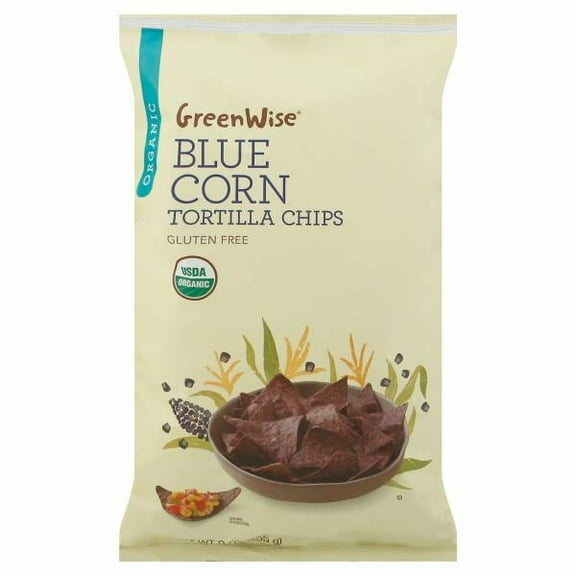 GreenWise Organic Blue Corn Chips 9 oz (Pack of 2)