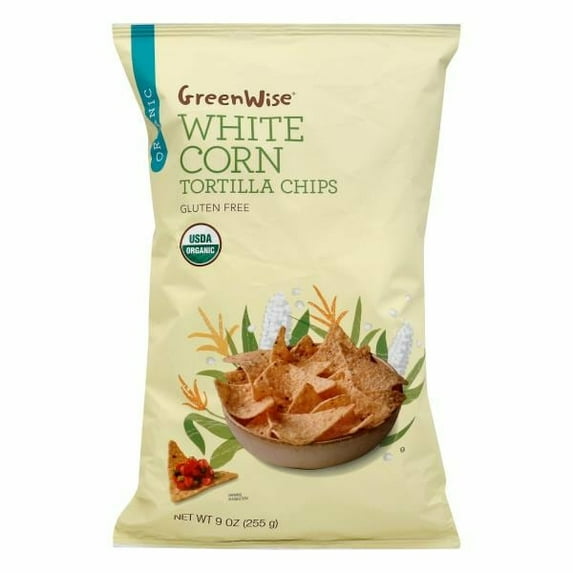 GreenWise Tortilla Chips Organic White Corn (Pack of 4)