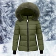thumbnail image 1 of GreenWomen's Hooded Warm Winter Coat Quilted Thicken Puffer Jacket Winter Cotton Jacket with Hood Waist Plush Overcome Outer Coat Outdoor Skiing Snowboarding Coat, 1 of 4