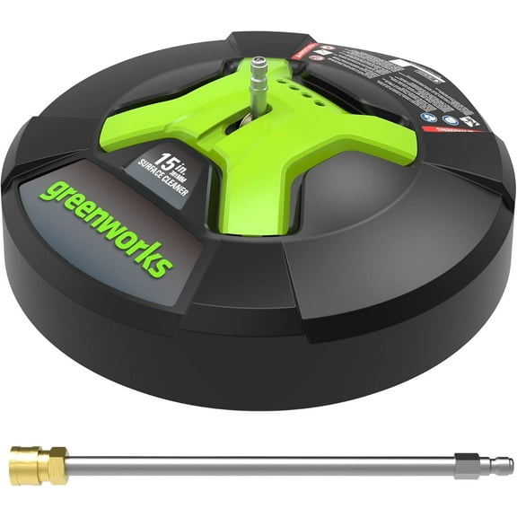 Greenworks 5210902 15" Extension Included Surface Cleaner, Green