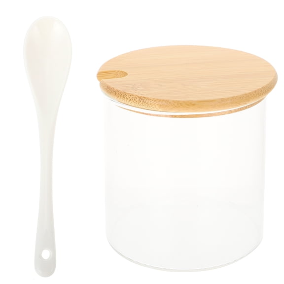 Greenadscape 1 Set Condiment Storage Containers Multi Colored Glass Square for Home Kitchen