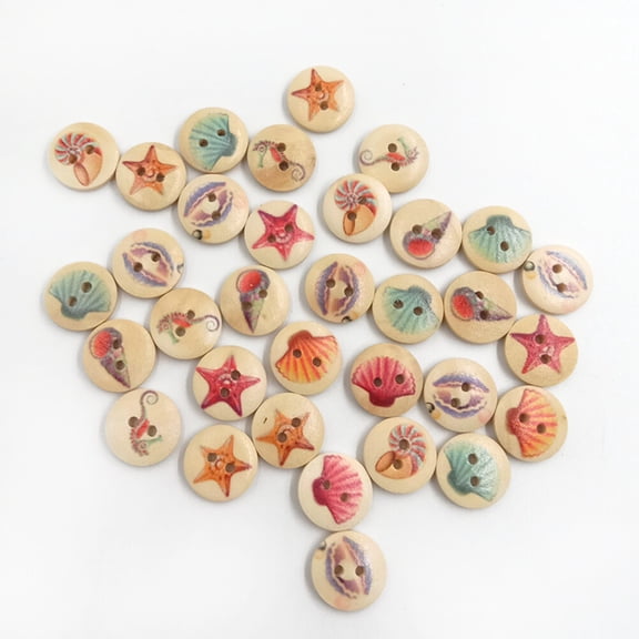 Greenadscape 100Pack Round Wooden Buttons for Sewing Diy Crafts Light Yellow Colourful Durable Waterproof