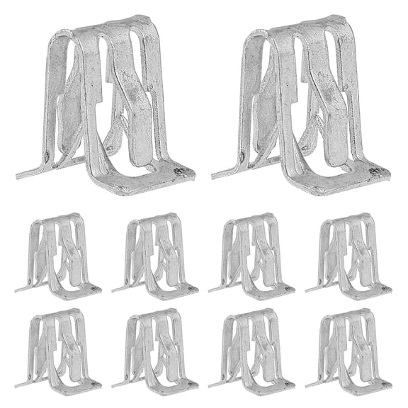 Greenadscape 10Pcs Car Fasteners Clips Silver Metal Panel Clip for Car Interior Components Universal Style 0.75X0.43X0.39in