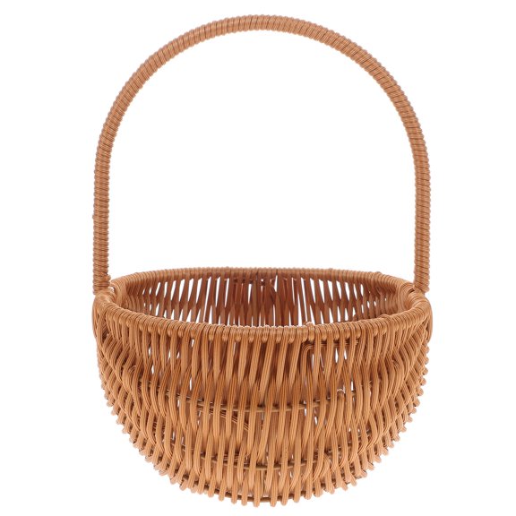 Greenadscape 1Pack Easter Basket Woven With Handle Rectangular Plastic Storage Holder For Home Decoration 11.8x7.1x6.3in