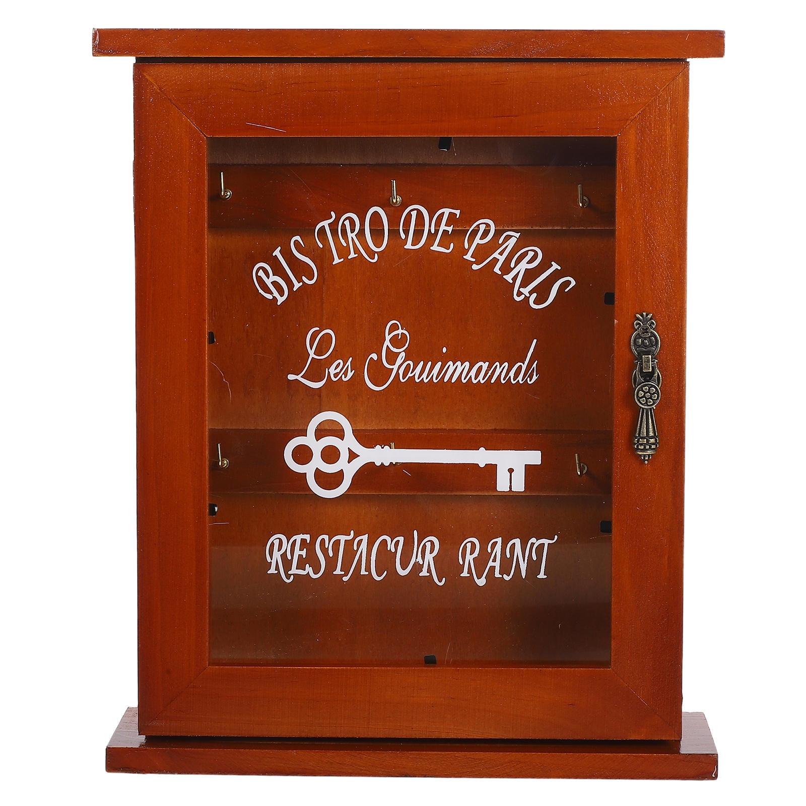 Greenadscape 1Pack Rectangular Wooden Key Box Wall Mount for Home Indoor Use 9.82x8.25x2.28in