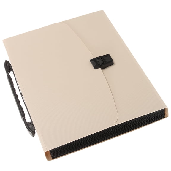 Greenadscape Beige PP Expandable File Organizer Folder for Documents, Business, Office, School, Meeting Storage