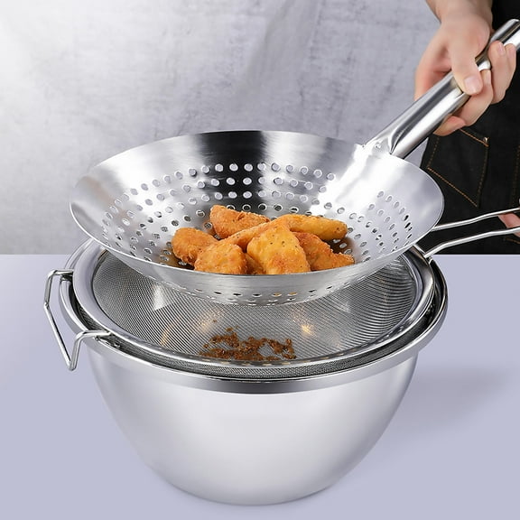 Greenadscape 1Set Hot Pot Utensils For Hot Pot Tools And Wok Strainer With 50X27.5X7CM And 28Cm Handle