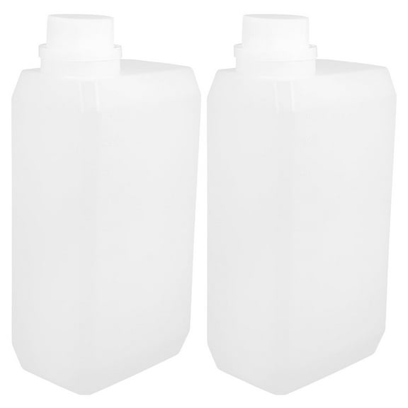 Greenadscape 2Pcs Hdpe Bottles 1000ml for Liquid Storage with Caps White Flat Shape